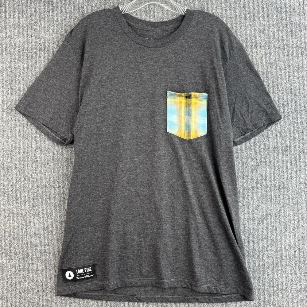 The Vermont Flannel Co T-Shirt Mens L Gray Chest Pocket Casual Short Sleeve